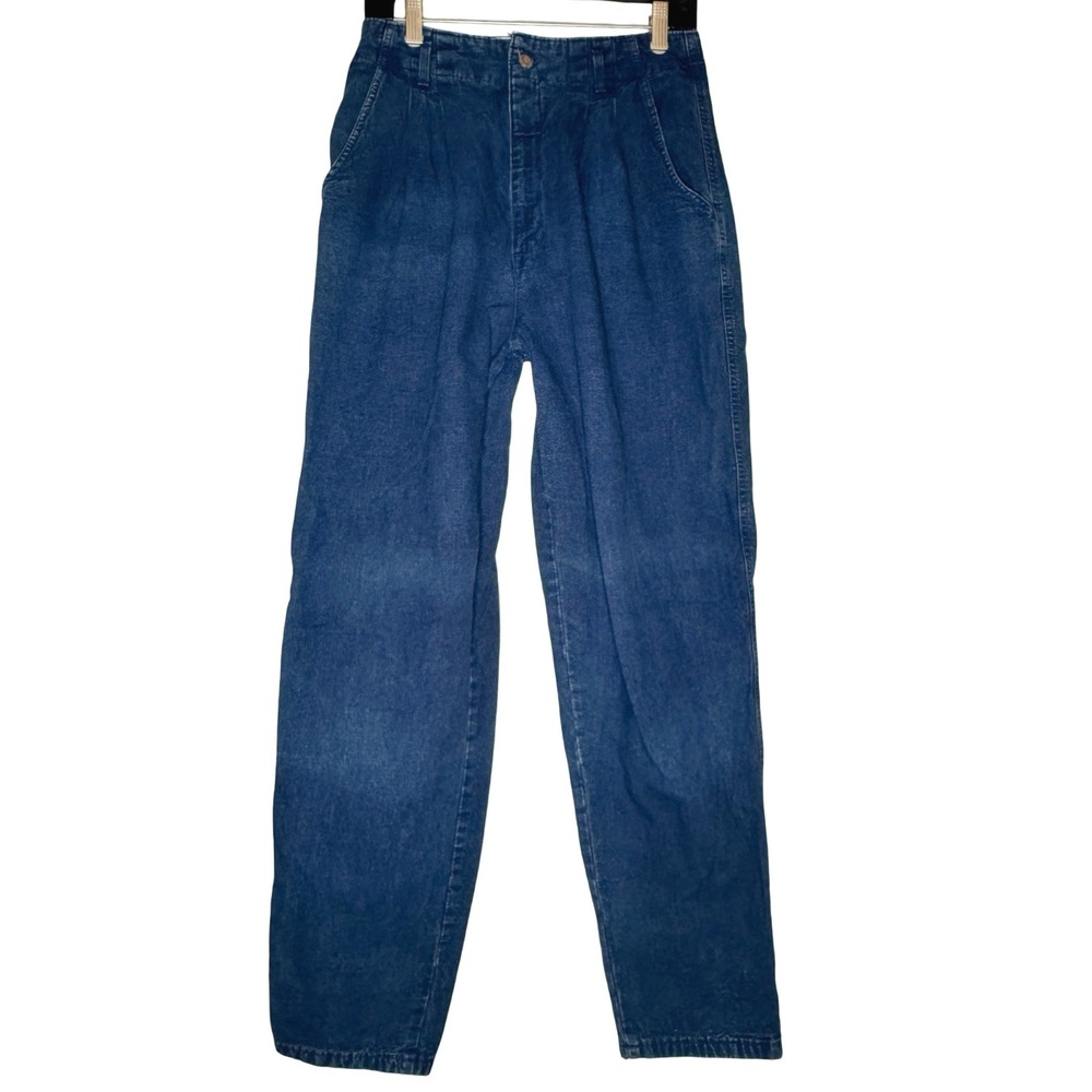 VTG Dockers Levis Pleated Mom Jeans Blue 12 High Rise Tapered  USA Cotton 90s